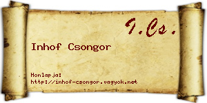 Inhof Csongor névjegykártya
